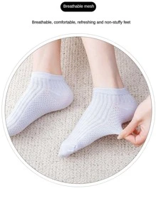 3pairs Women Random Color Solid Casual Ankle Socks For Daily Life