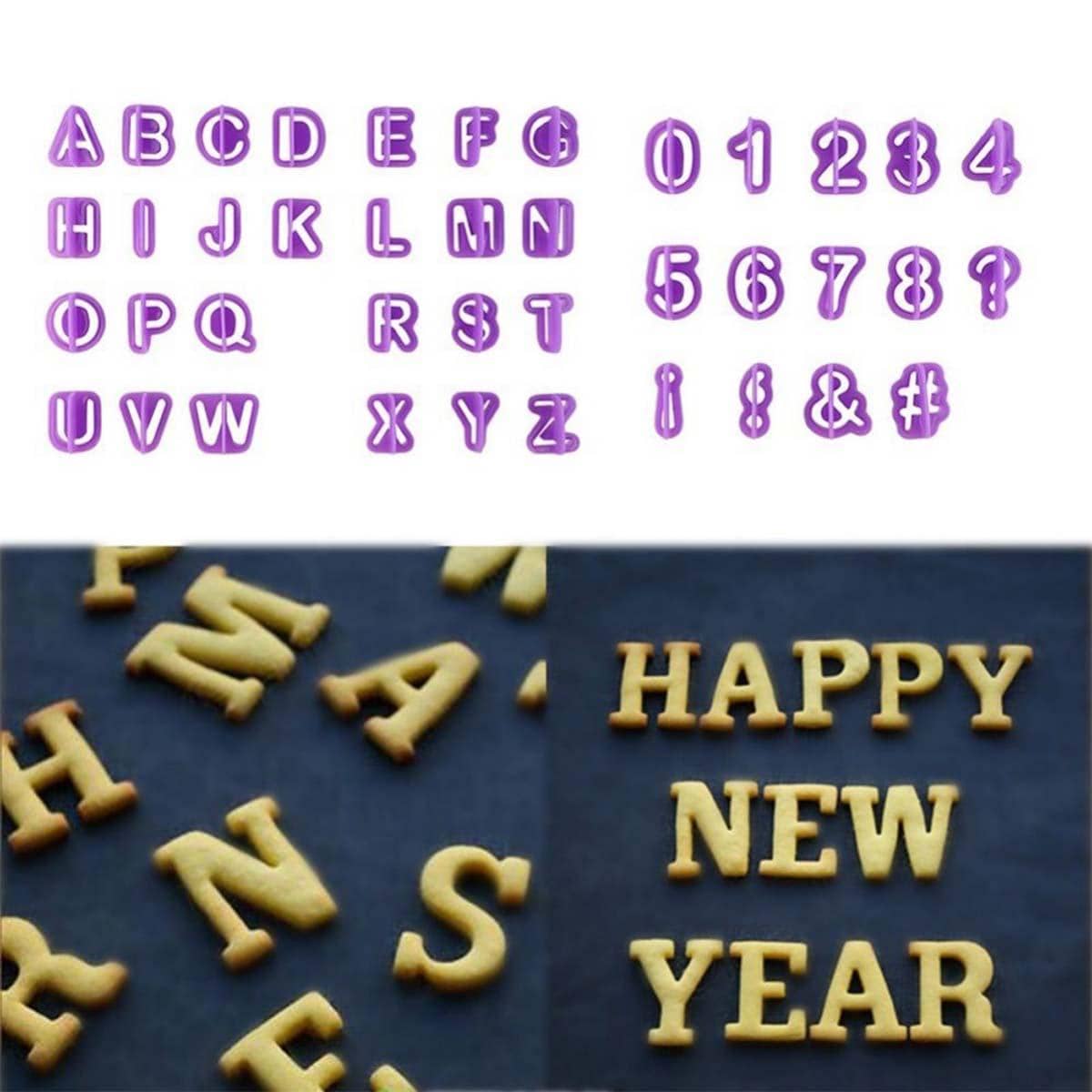 40pcs/ Pack Alphabet Cake Molds Cookie Cutter Figure Letter DIY Fondant