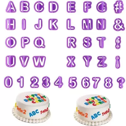 40pcs/ Pack Alphabet Cake Molds Cookie Cutter Figure Letter DIY Fondant Mold Number Sugar Cake Mould Baking Decorating Kitchen Tools