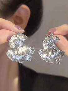 Bông tai thiết kế Ginkgo Biloba - Bạc - Xem 1