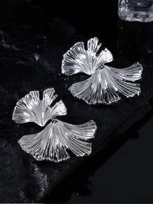 Bông tai thiết kế Ginkgo Biloba - Bạc - Xem 2