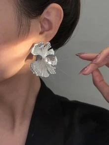 Bông tai thiết kế Ginkgo Biloba - Bạc - Xem 3