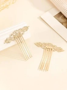 2入組翅膀裝飾髮夾 - 金色 - 查看 4