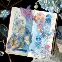 20pcs Holographic Crystal Pattern Assorted Sticker, Creative Multi-Purpose Sticker For DIY Craft, Scrapbooking Back To School - Pink - View 5