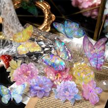 20pcs Holographic Crystal Pattern Assorted Sticker, Creative Multi-Purpose Sticker For DIY Craft, Scrapbooking Back To School - Pink - View 3