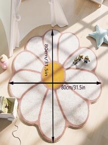 1pc Floral Pattern Rug, Creative Polyester Anti-slip Floor Carpet For Home - Multicolor - View 2