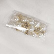 10Sets Blank Vellum Wrap Wedding Invitation Card Set With Pearl Rhinestone And White Envelope - Multicolor - View 8