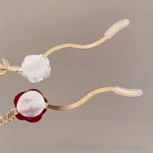 花朵和仿珍珠装饰发箍，优雅金色头饰，发箍，发圈，发饰，头饰 - 白色 - 查看 4