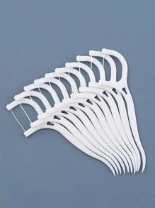 50Pcs Portable Bow-Shaped Ultra-Fine Dental Floss Between Teeth Cleaning Care Dental Floss Dental Tape Floss Picks Floss Threader Gum Floss Interdental Floss, Living Room Home Bedroom Bathroom House Decor, Travel Stuff, Wedding, Party, Birthday, Gifts For Men Mom Dad Friends, New Years, Accessories, Funny Gift - White - View 7