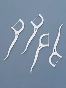 50Pcs Portable Bow-Shaped Ultra-Fine Dental Floss Between Teeth Cleaning Care Dental Floss Dental Tape Floss Picks Floss Threader Gum Floss Interdental Floss, Living Room Home Bedroom Bathroom House Decor, Travel Stuff, Wedding, Party, Birthday, Gifts For Men Mom Dad Friends, New Years, Accessories, Funny Gift - White - View 4