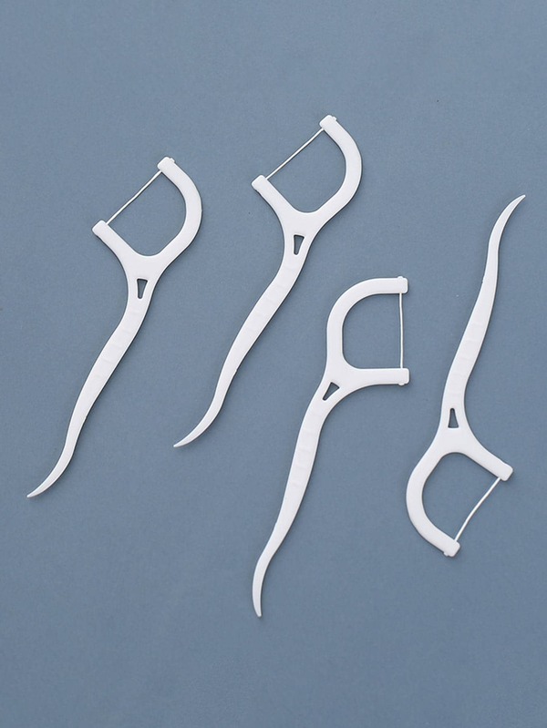 50Pcs Portable BowShaped UltraFine Dental Floss Between Teeth