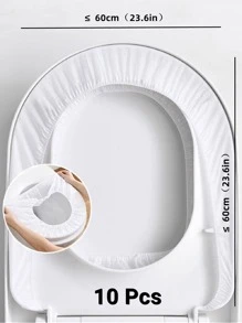 10pcs Disposable Toilet Seat Cover Bathroom Decor Summer - White - View 2
