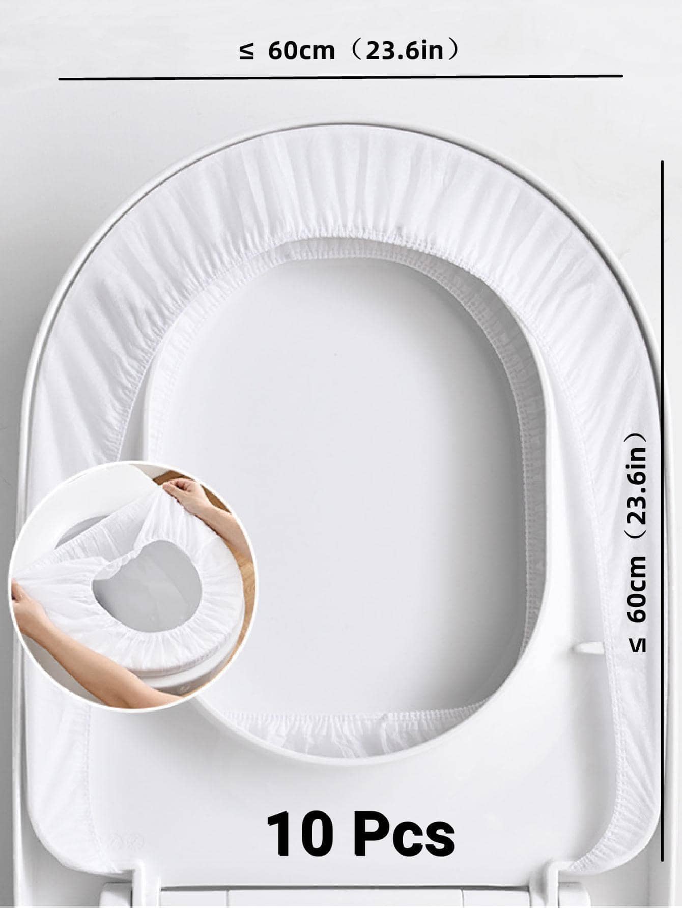 10 件一次性马桶座套浴室装饰夏季 - 白色 - 查看 2