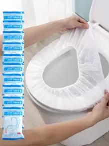 10pcs Disposable Toilet Seat Cover Bathroom Decor Summer - White - View 1