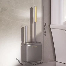 1片,浴室清潔工具,家庭清潔刷,壁掛式馬桶刷支架,馬桶刷和清潔刷,浴室清潔刷矽膠馬桶刷套裝 - 灰色 - 查看 2