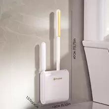 1入組浴室清潔工具,壁掛式馬桶刷支架帶馬桶刷和清潔刷,矽膠馬桶刷套裝適用於廁所清潔在家庭 - 白色 - 查看 2