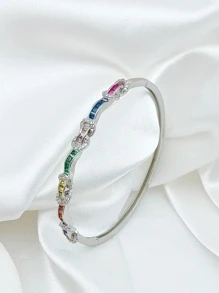 方晶鋯石裝飾手鐲 - 彩色 - 查看 3
