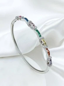 方晶鋯石裝飾手鐲 - 彩色 - 查看 2