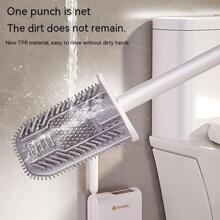 1入組浴室清潔工具,壁掛式馬桶刷支架帶馬桶刷和清潔刷,矽膠馬桶刷套裝適用於廁所清潔在家庭 - 白色 - 查看 10