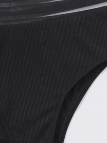 Contrast Mesh Athletic Bikini Set - Dusty Blue - View 2