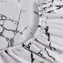 大理石紋樣式床笠套裝不附內芯 - 黑與白 - 查看 6