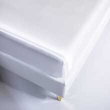 1pc Solid Color Fitted Sheet - White - View 2