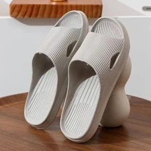 Men Cut Out Slippers, Cool Grey EVA Slides For Indoor - Grey - View 5