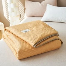 1pc Solid Quilted Bedspread - Mustard Yellow - View 10