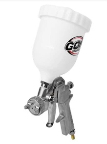 Pistola de gravedad multiproyectos pintura automotriz agua aceite vinilica acrilica  boquilla 1.5mm con vaso de 600ml - Plateado - Ver 2