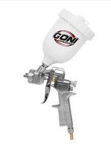 Pistola de gravedad multiproyectos pintura automotriz agua aceite vinilica acrilica  boquilla 1.5mm con vaso de 600ml - Plateado - Ver 1