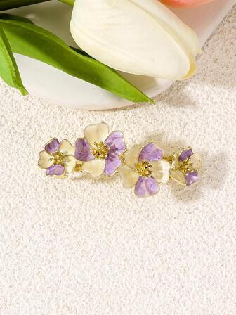 Mujer 1 pieza Horquilla de dos tonos con diseño de flor elegante para decoración diaria