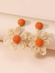 花耳墜 - 橘色 - 查看 1