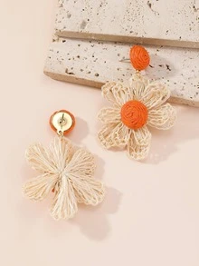 花耳墜 - 橘色 - 查看 3