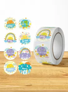 500 miếng dán nhãn dán hình động vật hoạt hình dễ thương để khích lệ phần thưởng nhãn nhỏ - Nhiều màu - Xem 1