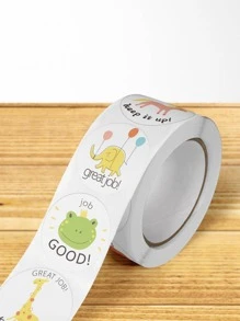 500 piezas Etiquetas adhesivas pequeñas con dibujos animados de animales lindos para recompensas - Multicolor - Ver 4