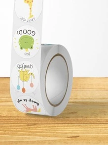 500 piezas Etiquetas adhesivas pequeñas con dibujos animados de animales lindos para recompensas - Multicolor - Ver 6