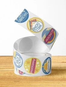 500张可爱卡通动物鼓励贴纸不干胶标签奖励小标签 - 彩色 - 查看 5