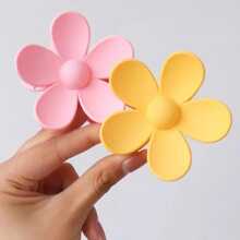 2pcs Flower Design Hair Claw - Multicolor - View 2