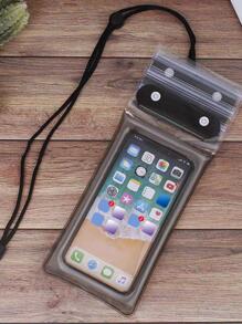 Clear PVC Waterproof Phone Bag - Black - View 2