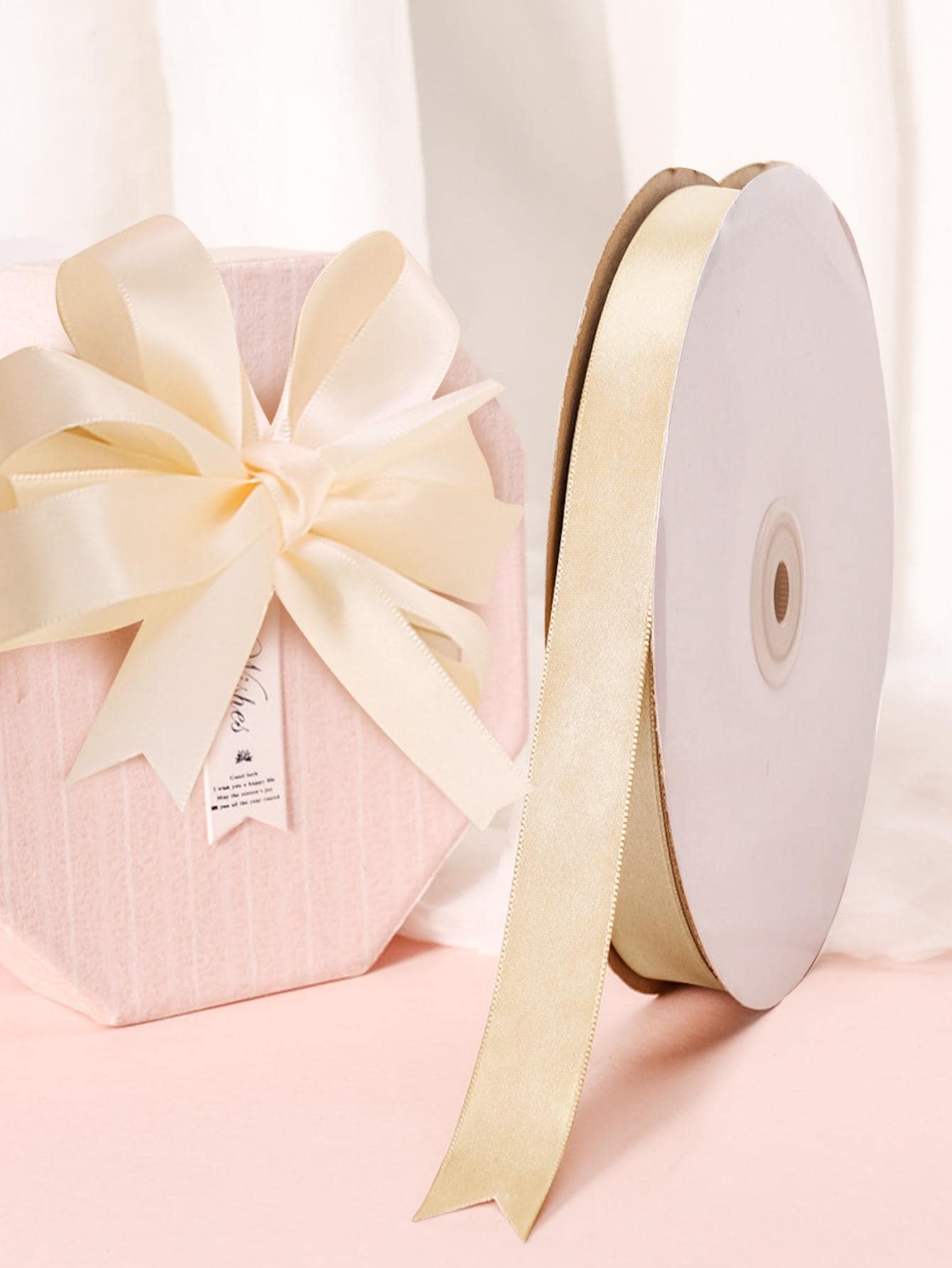 1 st effen kleur cadeaupapier lint, polyester lint voor feestdecoratie - Veel kleurig - Bekijken 1