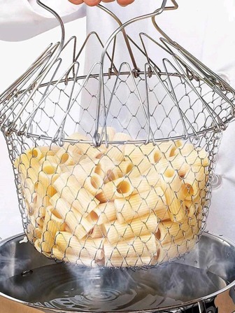 1pc Stainless Steel Deep Fryer Basket