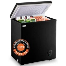 Chest Freezer Small Deep Freezers WANAI 5.0 Cubic Feet Mini Freezer White Free-Standing Top Door Freezer Removable Storage Basket Compact 7 Temperature Control Energy Saving For Office Dorm Or Apartment - màu đen - Xem 1