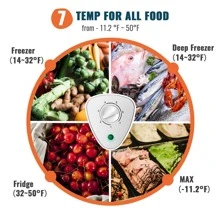 Chest Freezer Small Deep Freezers WANAI 5.0 Cubic Feet Mini Freezer White Free-Standing Top Door Freezer Removable Storage Basket Compact 7 Temperature Control Energy Saving For Office Dorm Or Apartment - màu đen - Xem 4