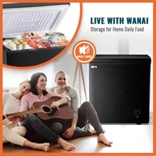 Chest Freezer Small Deep Freezers WANAI 5.0 Cubic Feet Mini Freezer White Free-Standing Top Door Freezer Removable Storage Basket Compact 7 Temperature Control Energy Saving For Office Dorm Or Apartment - màu đen - Xem 7