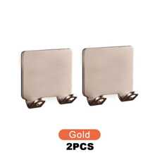 2入組/套不銹鋼掛壁式剃鬚刀極簡素色剃鬚刀架 - 金色 - 查看 1