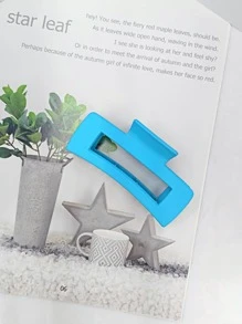 2入組女士素色矩形時尚髮爪適用於頭髮裝飾用品 - 藍色 - 查看 4