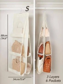 Beige Bag Storage Hanging Bag, Double-Sided Six Layers/Eight Layers/Ten Layers/Storage Bag, Bedroom Closet Storage Bag For Handbags And Dust Prevention Decorations Decor Festival Decor Room Decor Home Decor Bed Room Decor Bedroom, Organizer, Home Storage, White T Shirt Women, Black Pants Women, Ladies Winter Clothes, Dress,