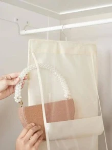 Beige Bag Storage Hanging Bag, Double-Sided Six Layers/Eight Layers/Ten Layers/Storage Bag, Bedroom Closet Storage Bag For Handbags And Dust Prevention Decorations Decor Festival Decor Room Decor Home Decor Bed Room Decor Bedroom, Organizer, Home Storage, White T Shirt Women, Black Pants Women, Ladies Winter Clothes, Dress,