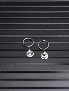 Bông tai thả hình xoắn ốc cho nam để trang trí hàng ngày cho vẻ ngoài sành điệu - Bạc - Xem 4