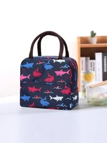 鯊魚印花便當袋 - 藏蓝色 - 查看 3